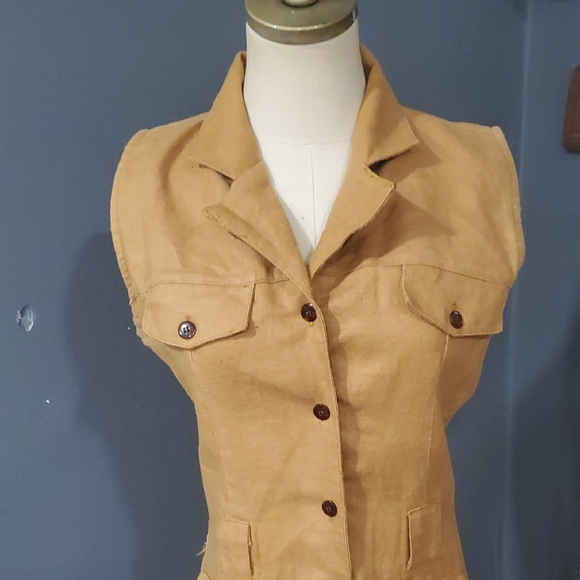 Vtg H.L. Spencer Tan Maxi Dress - Picture 3 of 17